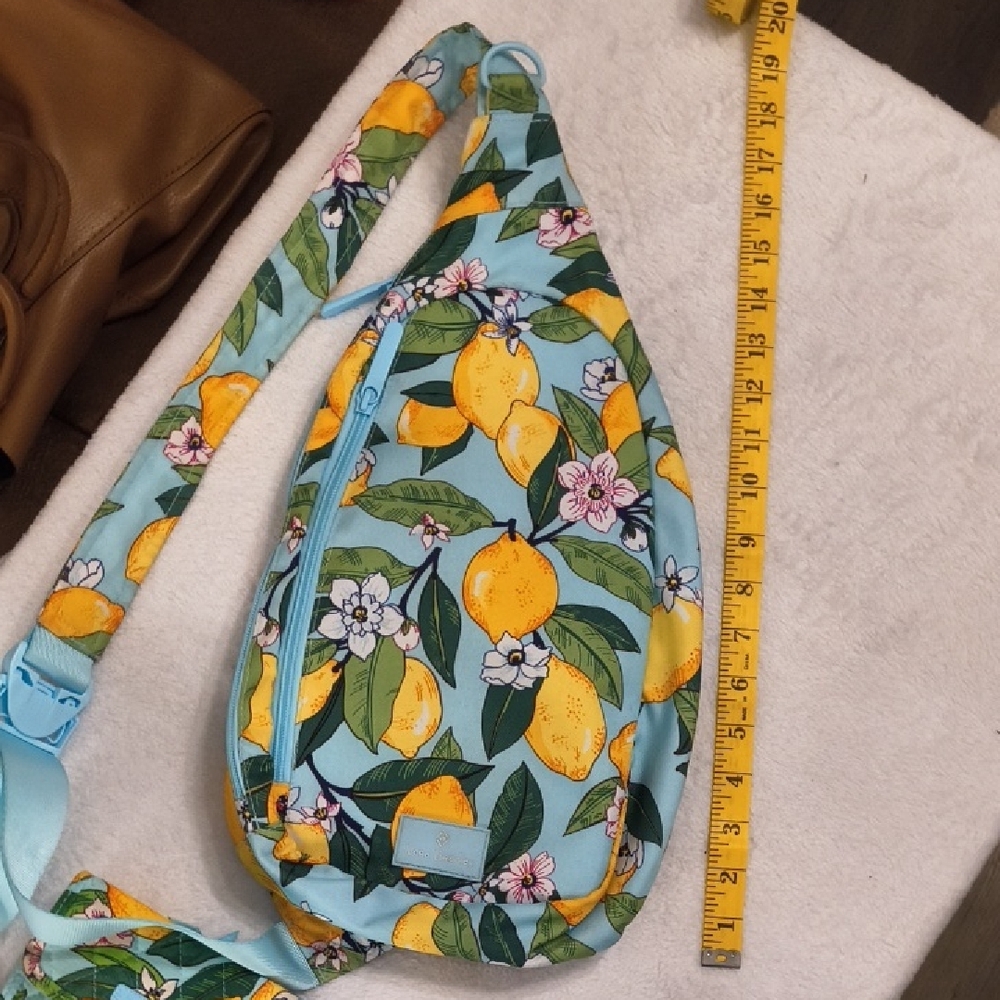 Vera Bradley Blue Lemon Print Crossbody Bag